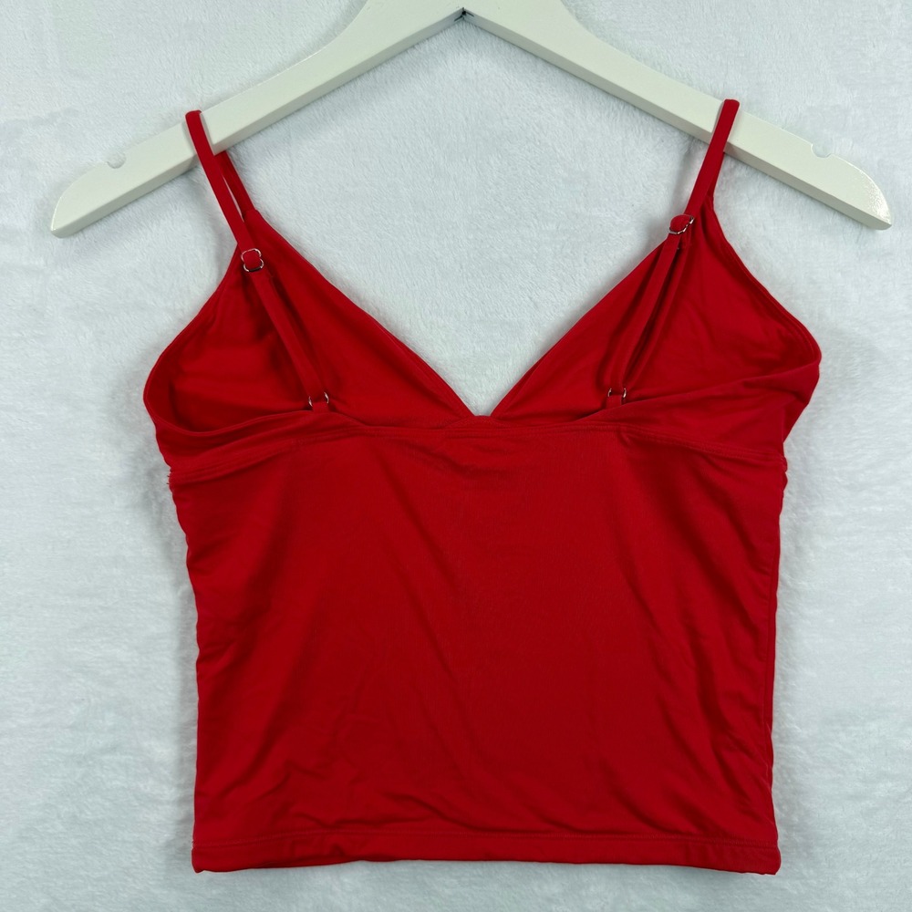 SUUKSESS Red V Neck Spaghetti Strap Crop Tank Top Women Size S - Picture 3 of 5